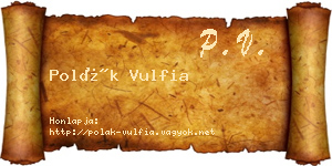 Polák Vulfia névjegykártya